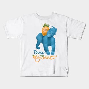 Cartoon gorilla with pineapple fruit Kids T-Shirt